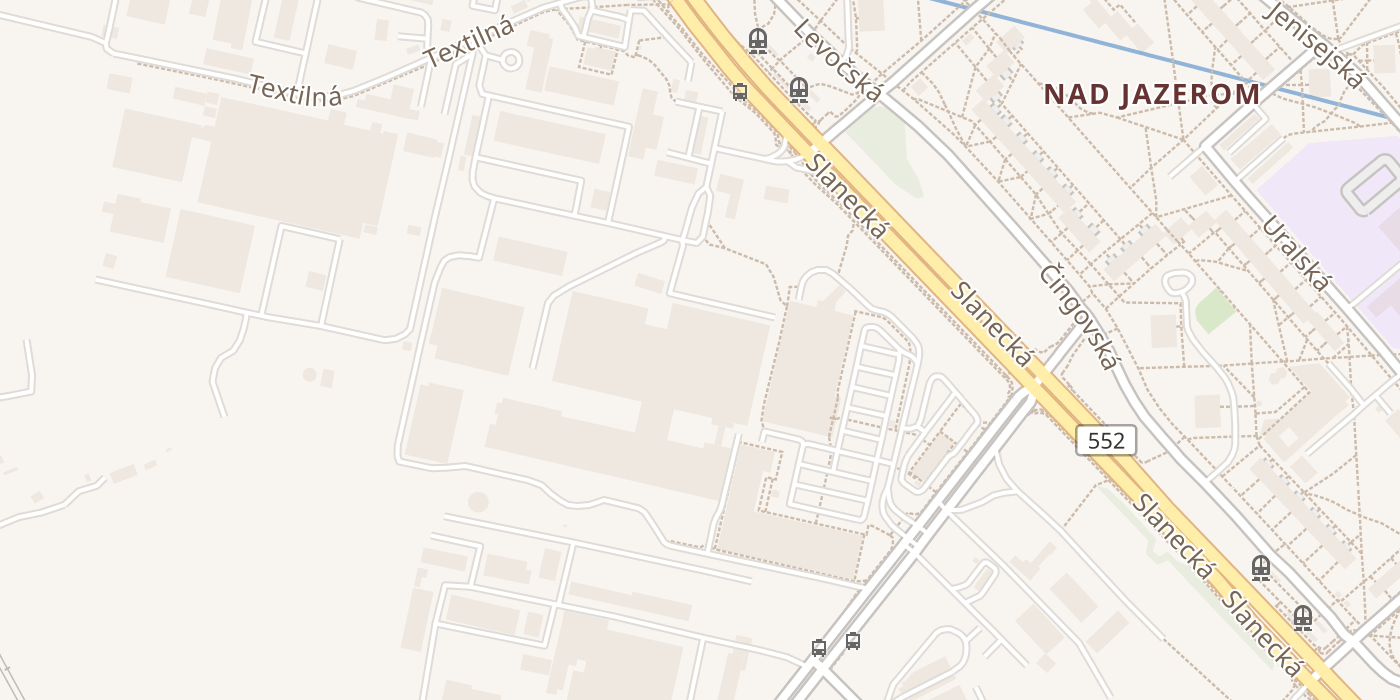 Mapa — poloha tlačiarne VIENALA s.r.o., Textilná 4, Košice (Nad Jazerom)
