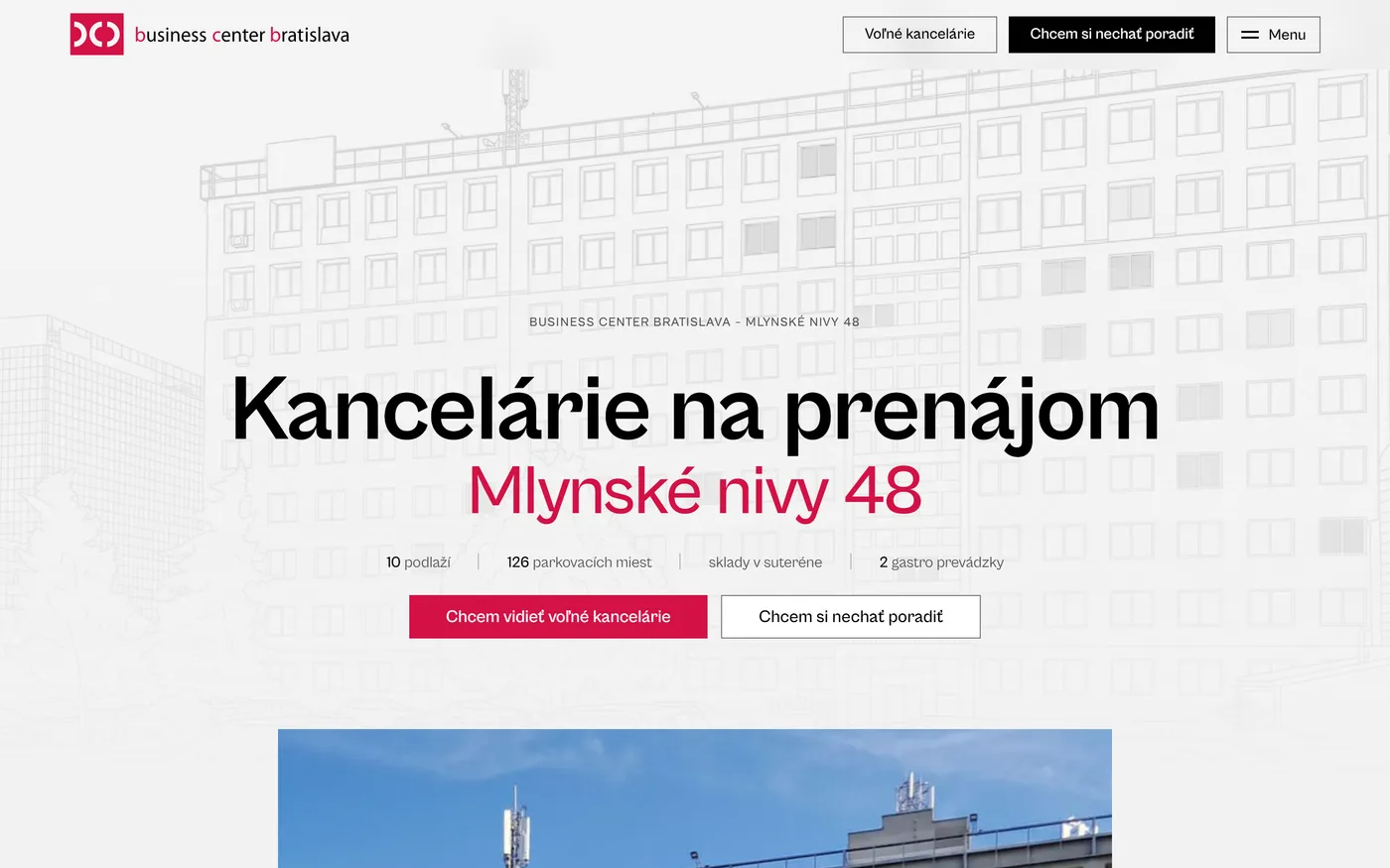 Business Center Bratislava — náhľad na notebooku