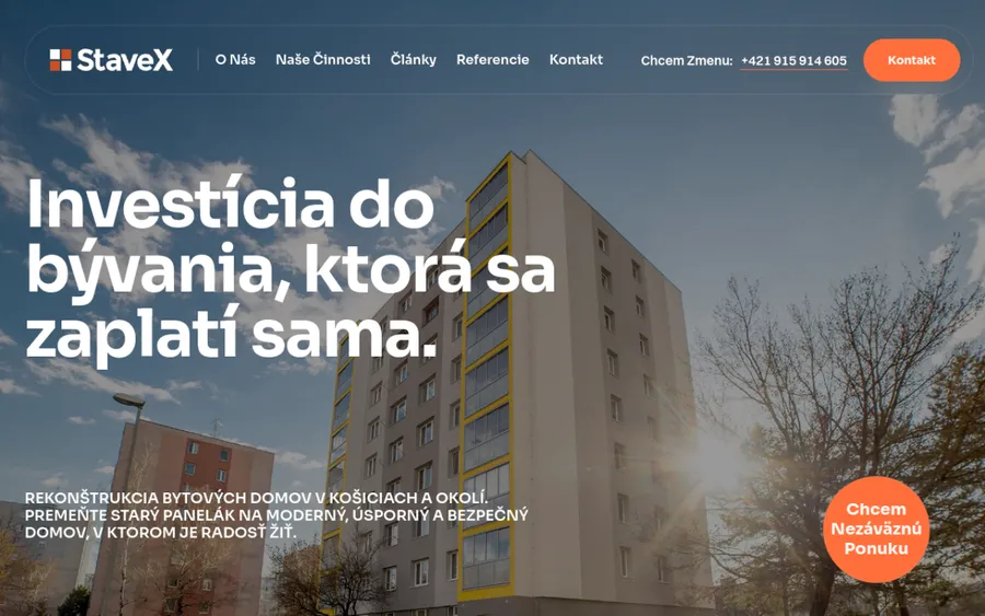 STAVEX Košice — náhľad na notebooku