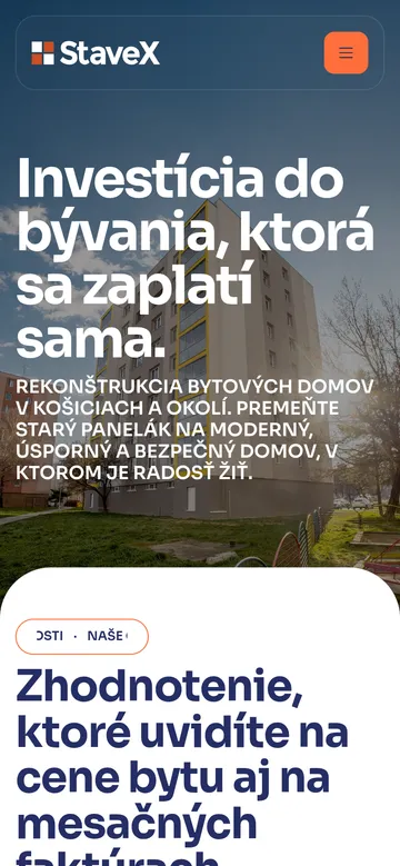 STAVEX Košice — náhľad na mobile