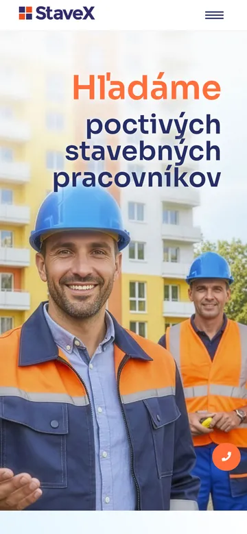 STAVEX — nábor — náhľad na mobile